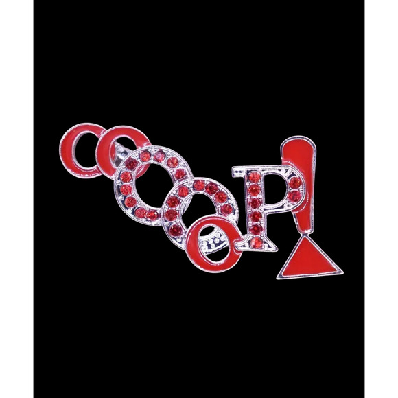 Delta Sigma Theta Brooch Oops Red Rhinestones - Picture 1 of 3